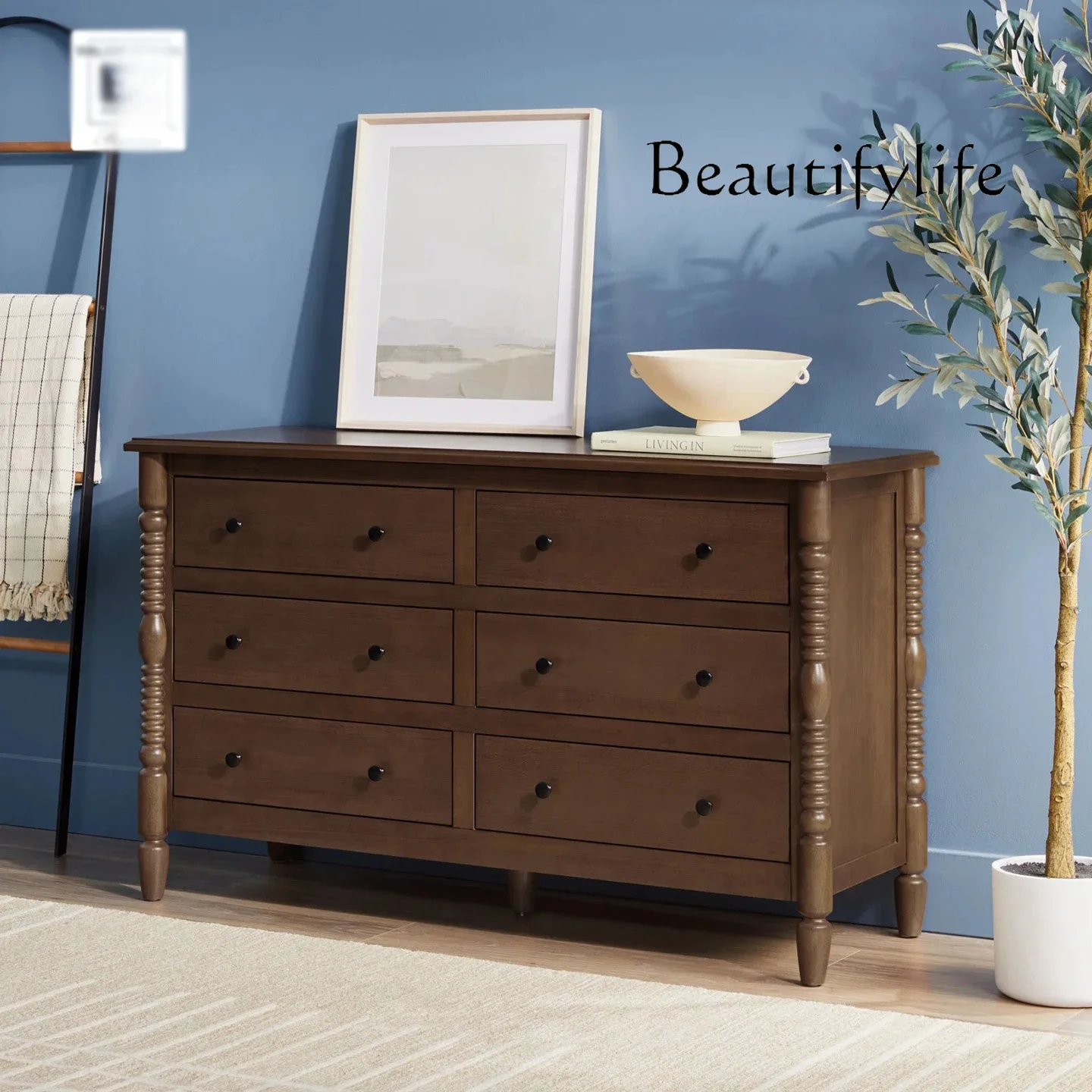 DA American retro solid wood French antique style living room against the wall locker bedroom bedside storage