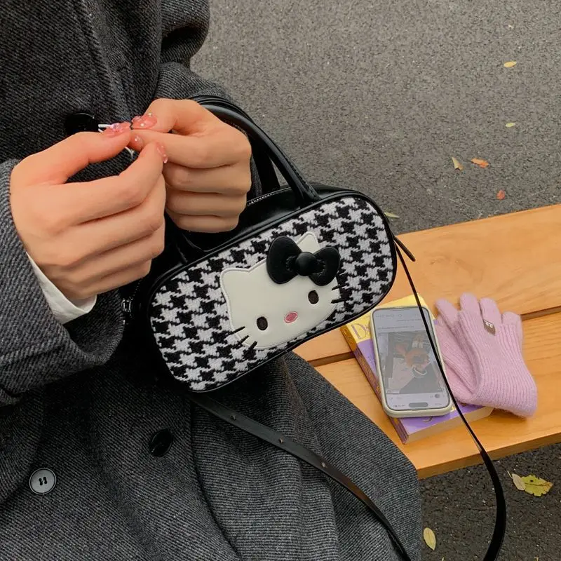 

Sanrio новая сумка через плечо Hello Kitty, милая большая вместительная модная сумка в милом стиле, студенческая сумка для магазина, сумка через плечо