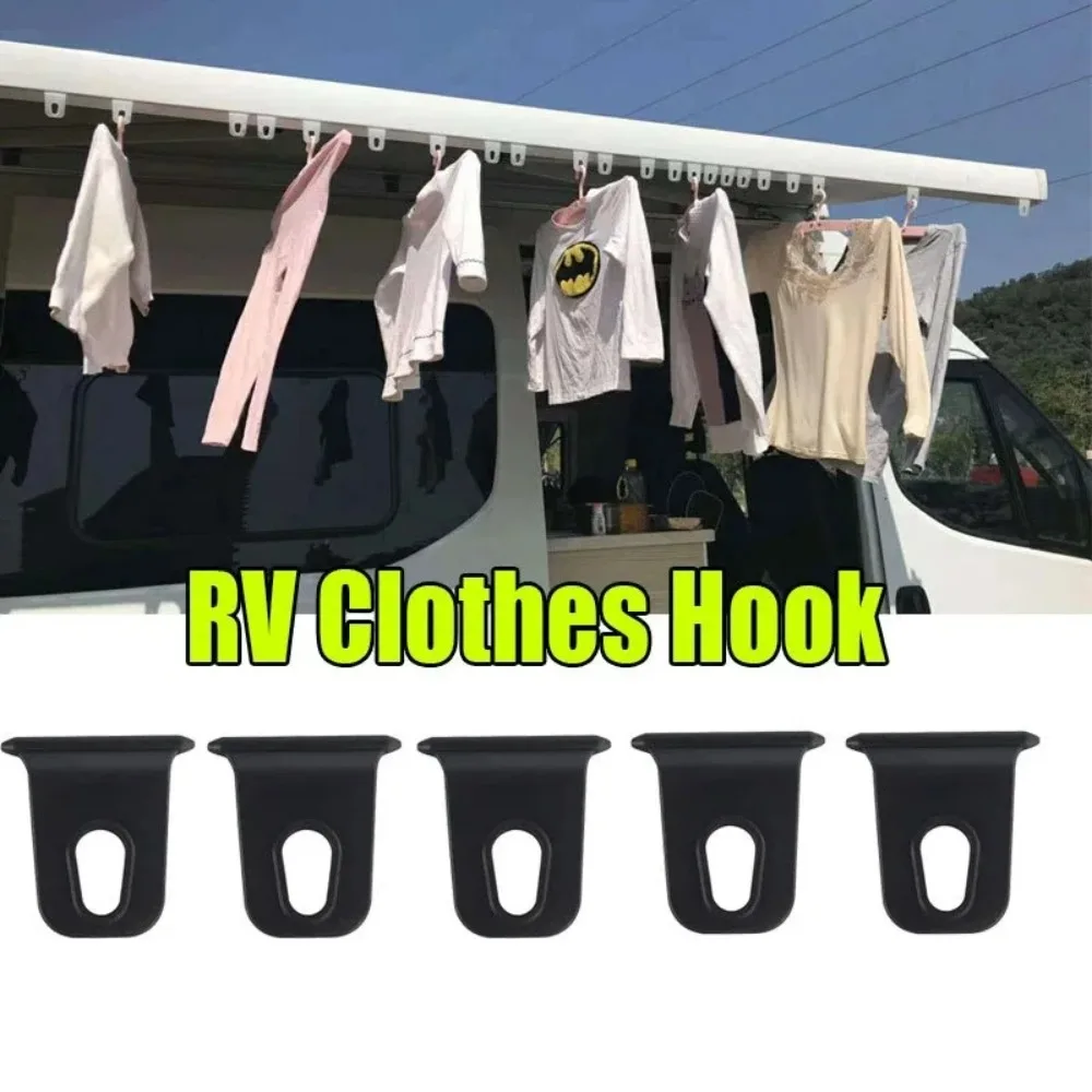 10pcs White/Black Universal Awning Clothes Hook Racks for RV Camper Caravan Party Light Holder RV Awnning Hook Accessories