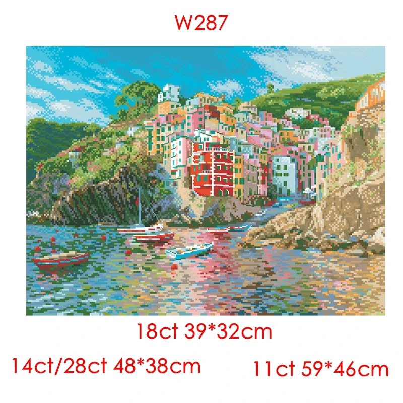 The cross-stitch set 28CT, 18CT, 14CT and 11CT can be selected as the hand-made material pack of printed fabric saga Genoa
