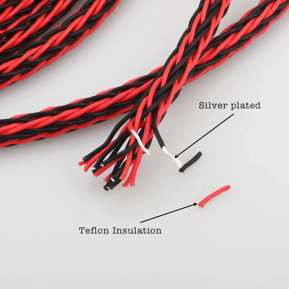 High Quality Audiocrast 8AG High Purity Silver Plated OCC Hifi Speaker Bulk Cable 16 Strands Audio speaker Wire for Diy