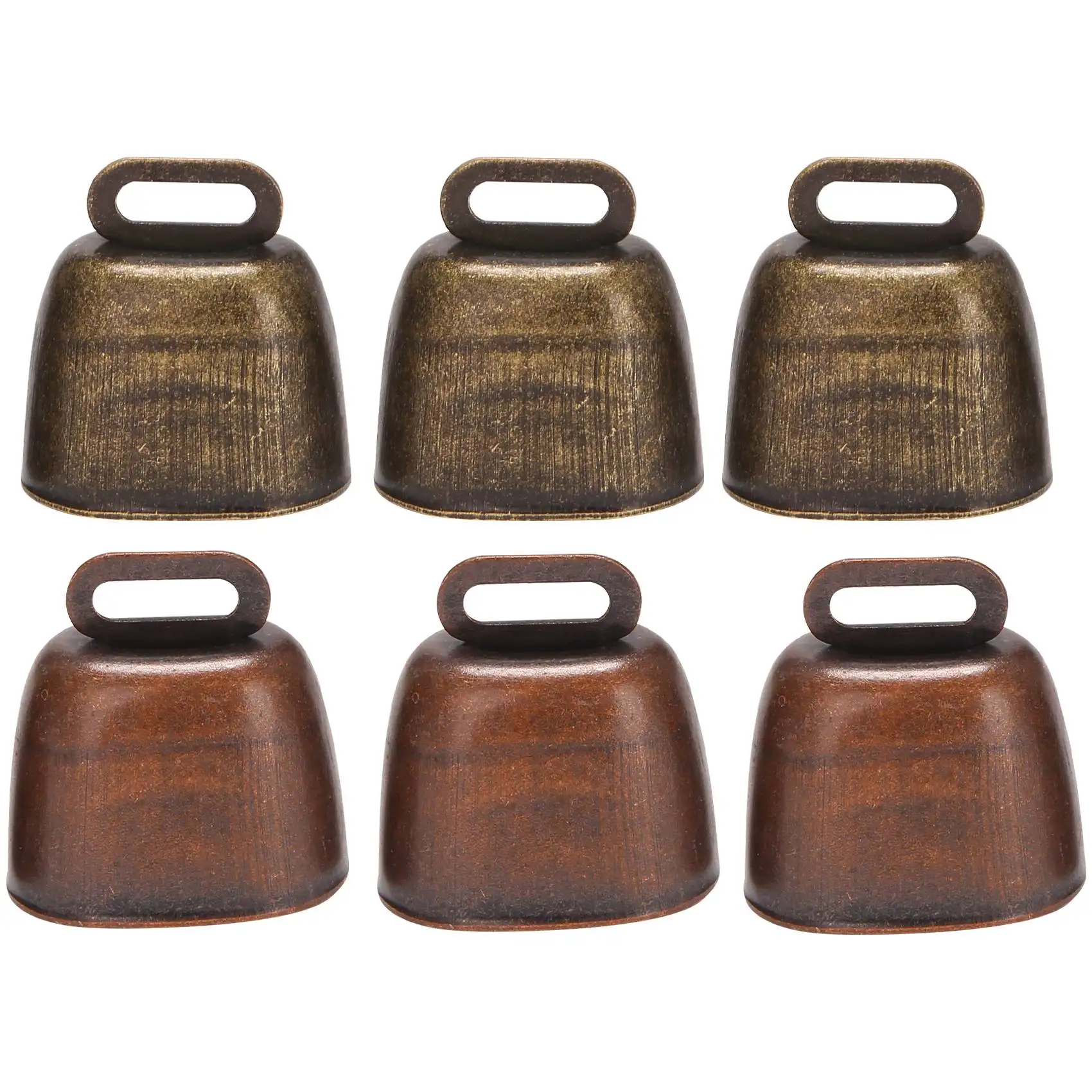【STOCK】6 Pcs Metal Cow Bell, Cowbell Retro Bell for Horse Sheep Grazing Copper, Cow Bells Noise Makers