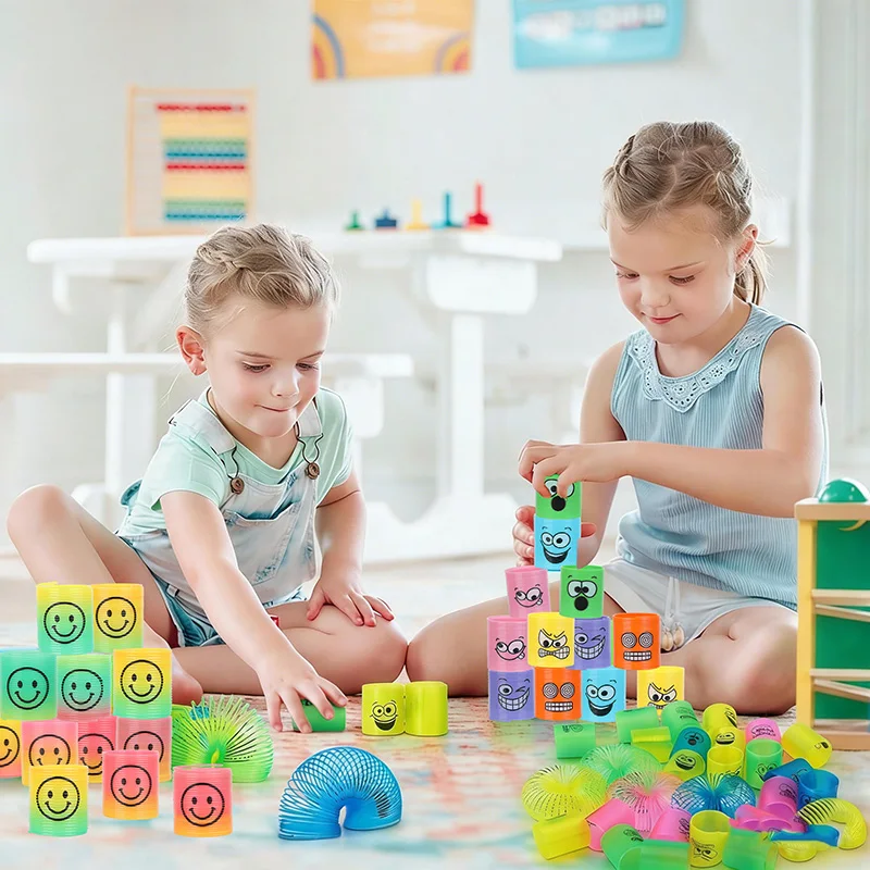 ของเล่นเสริมพัฒนาการ ยูนิคอร์นยิ้ม ลายสปริงไล่สี 12 ชิ้น สีสุ่ม ของขวัญวันเกิด ของเล่นปาร์ตี้