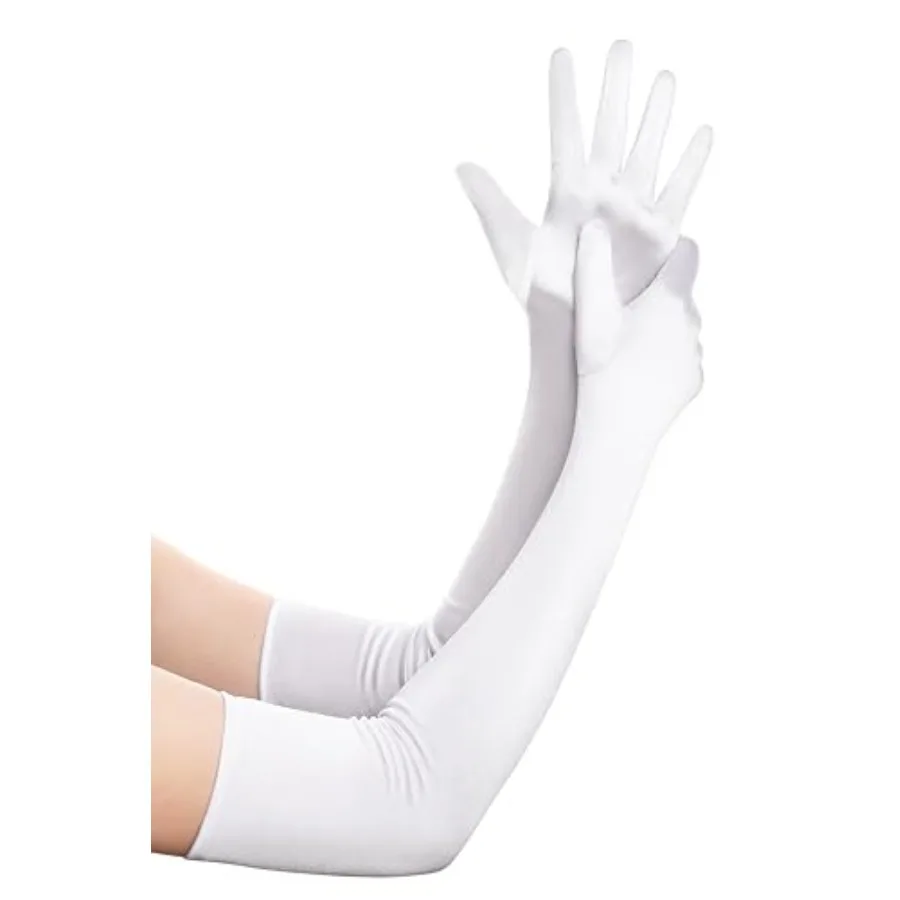 BABEYOND Long Opera Party 1920s Satin Tea Party Gloves Costume Stretchy Adult Size Elbow Length Bridal Gloves
