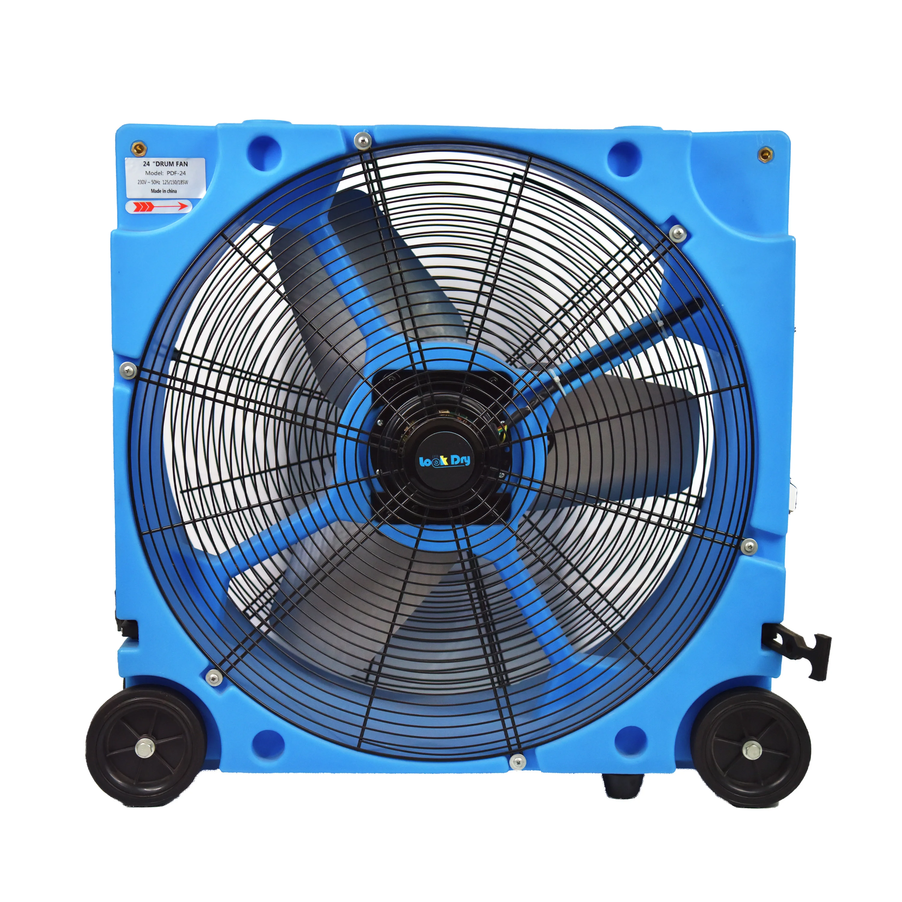 

Industrial 1/4HP 3 Speed Oscillation Air Cooling Drum Fan 220V Caster Wheel Electric Blower With New Design AC Power Source