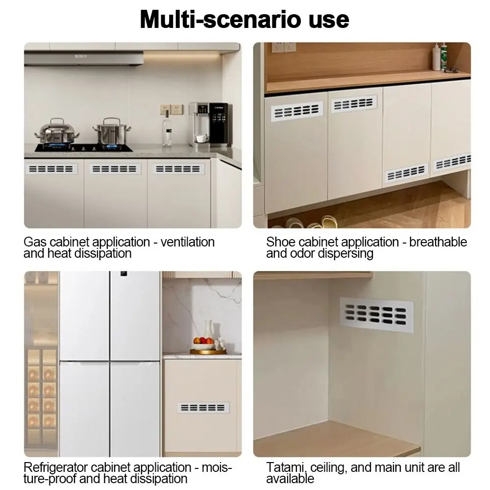 

Aluminum Alloy Cabinet Breather Hole Cover 30mm Wide Rectangle Wardrobe Air Vent Decor Breathable Mesh Ventilation Grille