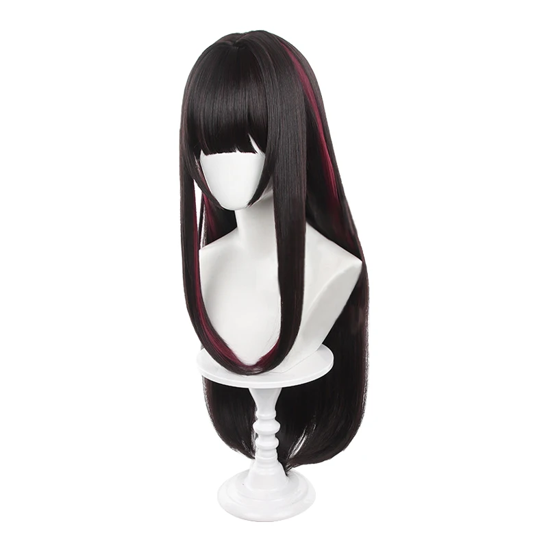 L-email wig Synthetic Hair Game Honkai Star Rail Sparkle Cosplay Wig 80cm  Black Mixed Red Color Cosplay Wigs Heat Resistant Wig