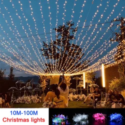 防水LEDストリングライト,50m,400m,クリスマスツリーブランチチェーン,家庭菜園,屋外休暇,navidad