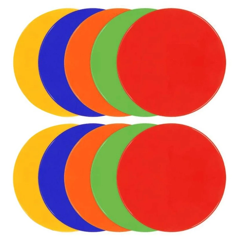 

10 Pcs 9 Inch Non Slip Rubber Floor Dots Agility Markers Flat Cones For Soccer Football Sports Speed Agility Training