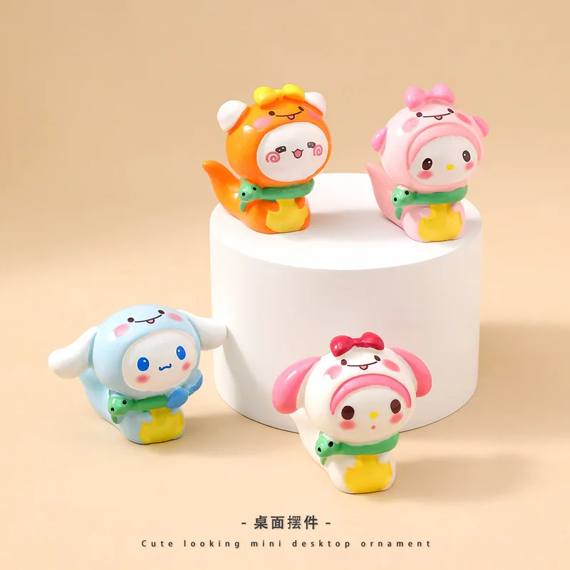 Sanrio My Melody Snake Scatola cieca per particelle carine Pezzo di visualizzazione Melody Tie Simpatico regalo per bambola a mano da tavolo Figure decorative Kawaii