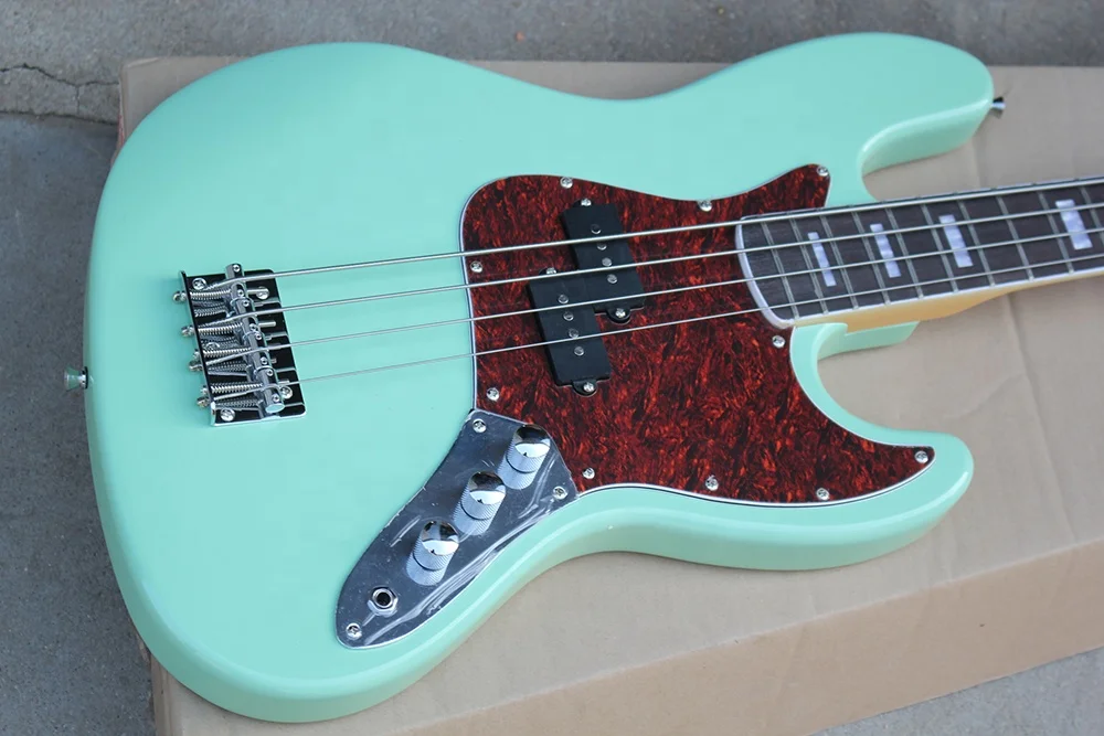 Flyoung Musical Instrument Green 4 String Electric Bass Guitar J bass