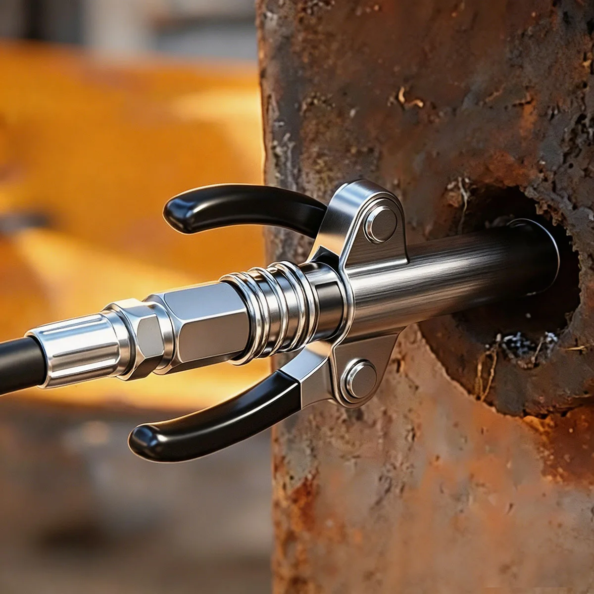 Universal Grease Gun Coupler Quick Release Self-locking Nozzle 10000PSI High Pressure Steel Tip for Car Auto Repair Tool