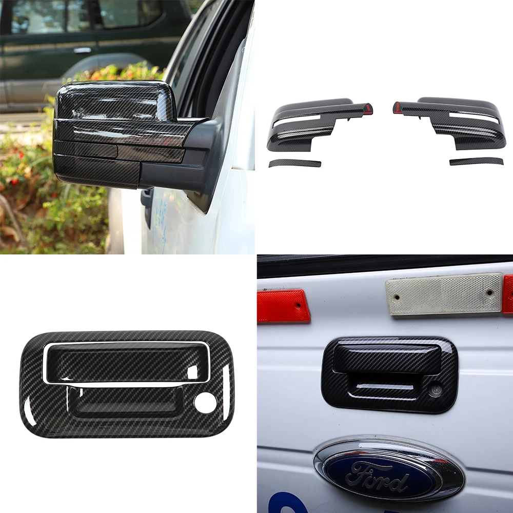 Rearview Mirror Door Outside Handle Fuel Tank Decoration Cover for Ford F150 2009 2010 2011 2012 2013 2014 Exterior Accessories