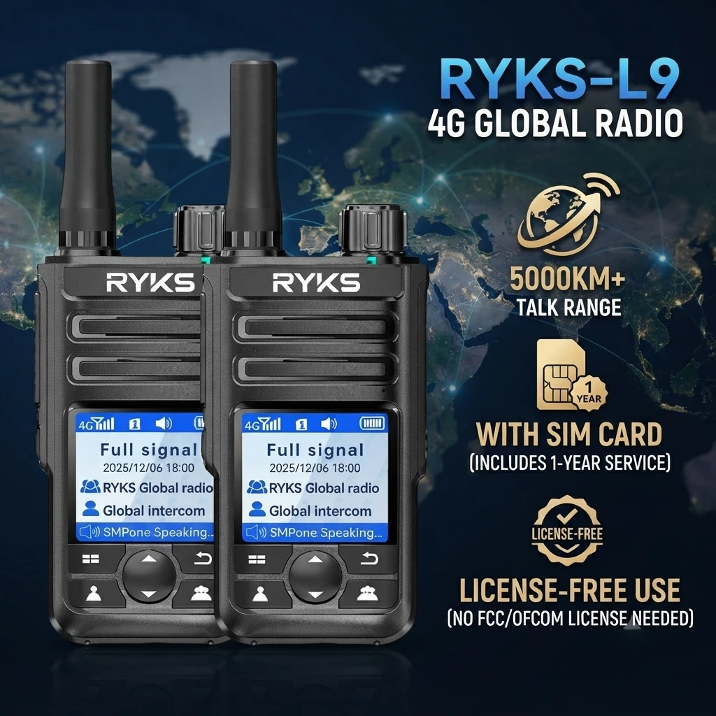 Global Walkie Talkies 4G Poc Radio With 1 Year Sim Card Walkie Talkie Long Range 5000 Miles For Hiking And Camping