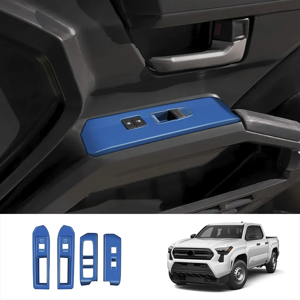 LHD For Toyota Tacoma 2024 2025 ABS Carbon Fiber window Switch cover trim Window Lift Control Switch Panel car styling