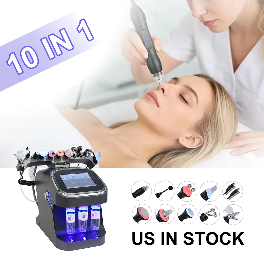 AOKO Multifunctional Facial Care Machine H202 Water Oxygen Hydrogen Hydra Machine 10 in 1 Deep Cleansing Skin Care For Home SPA Use
