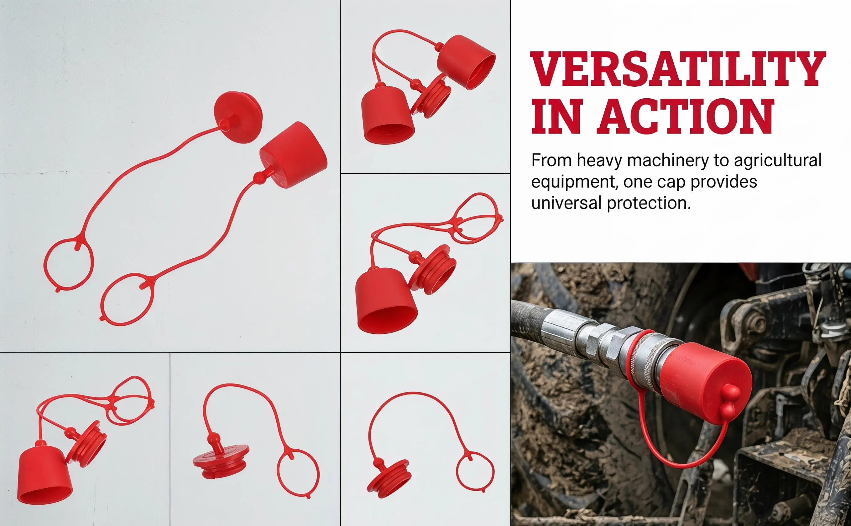 Hydraulic Quick Connect Dust Cap 1-12 Inch High Performance Debris Protection Quick Connect Cover Cap for Replacement Hydraulic