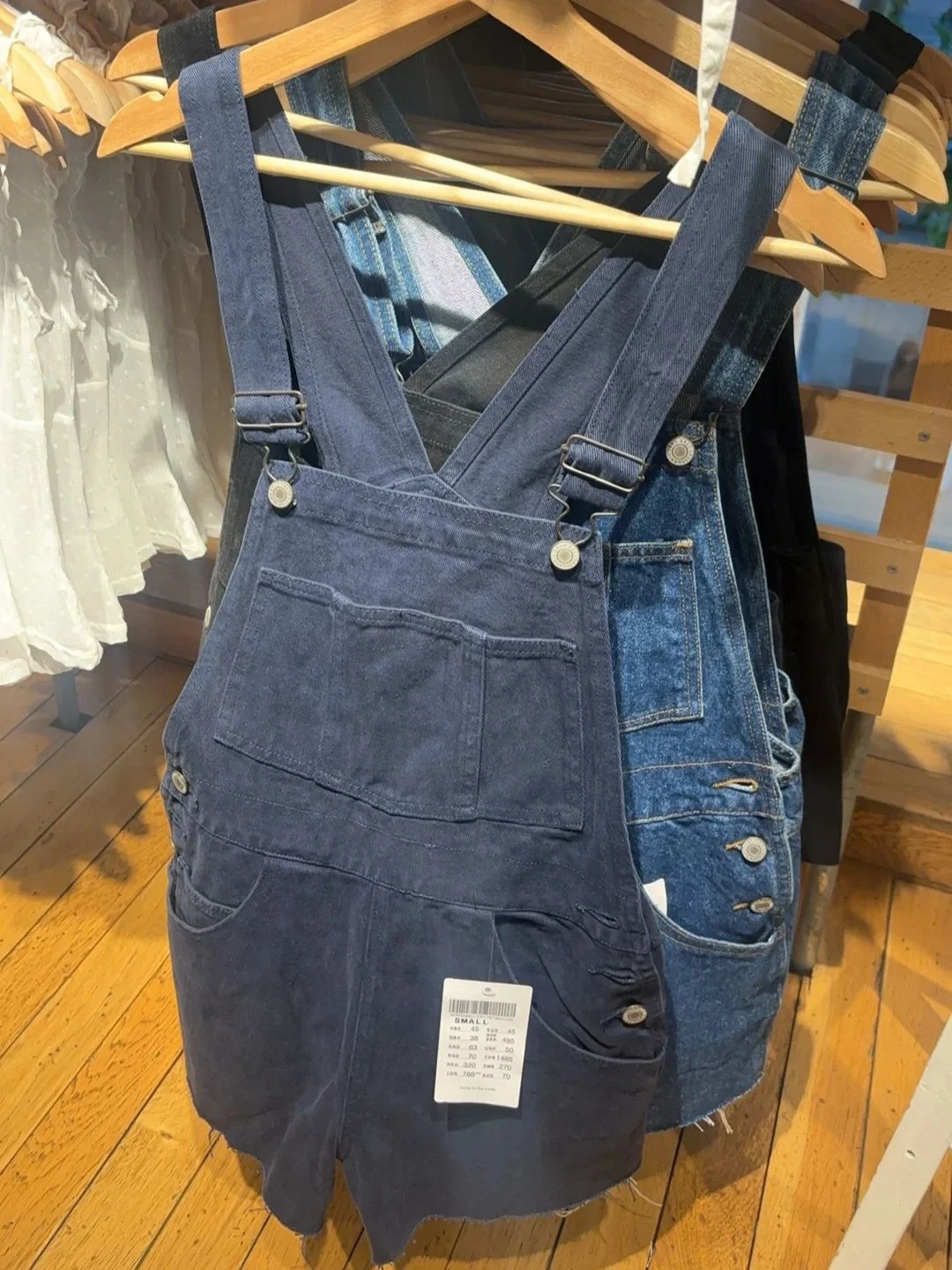 Tasche vintage Salopette di jeans Donna Bottoni estivi in cotone Jeans dritti larghi Pantaloncini blu scuro stile dolce preppy femminile 2025 Nuovo