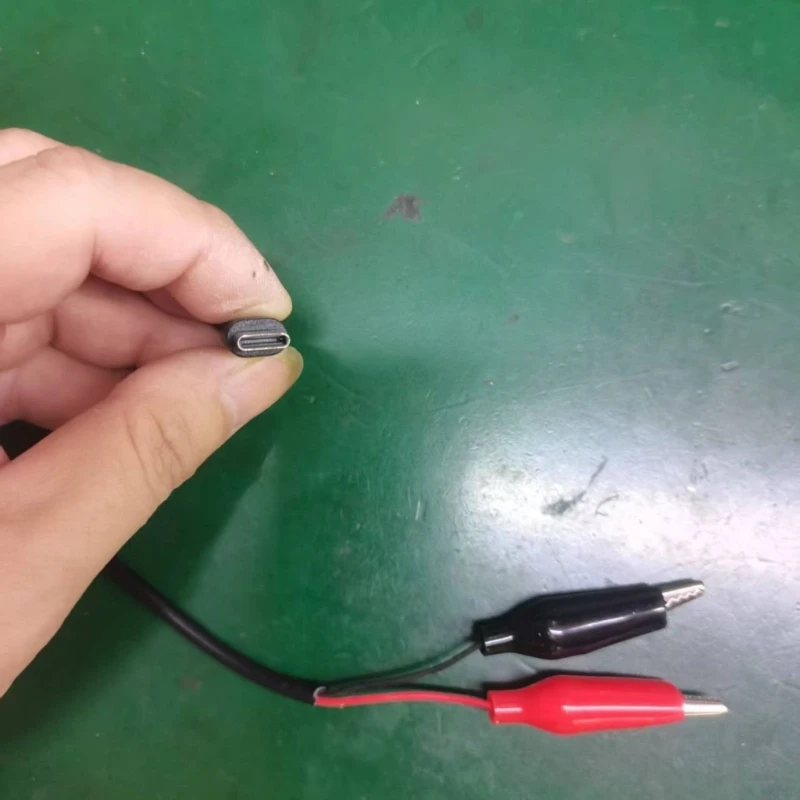 Power Supply Wire Test Leads Cord Type C Male to Double Clip Cable for Electronic Laboratory DIY Project 20cm