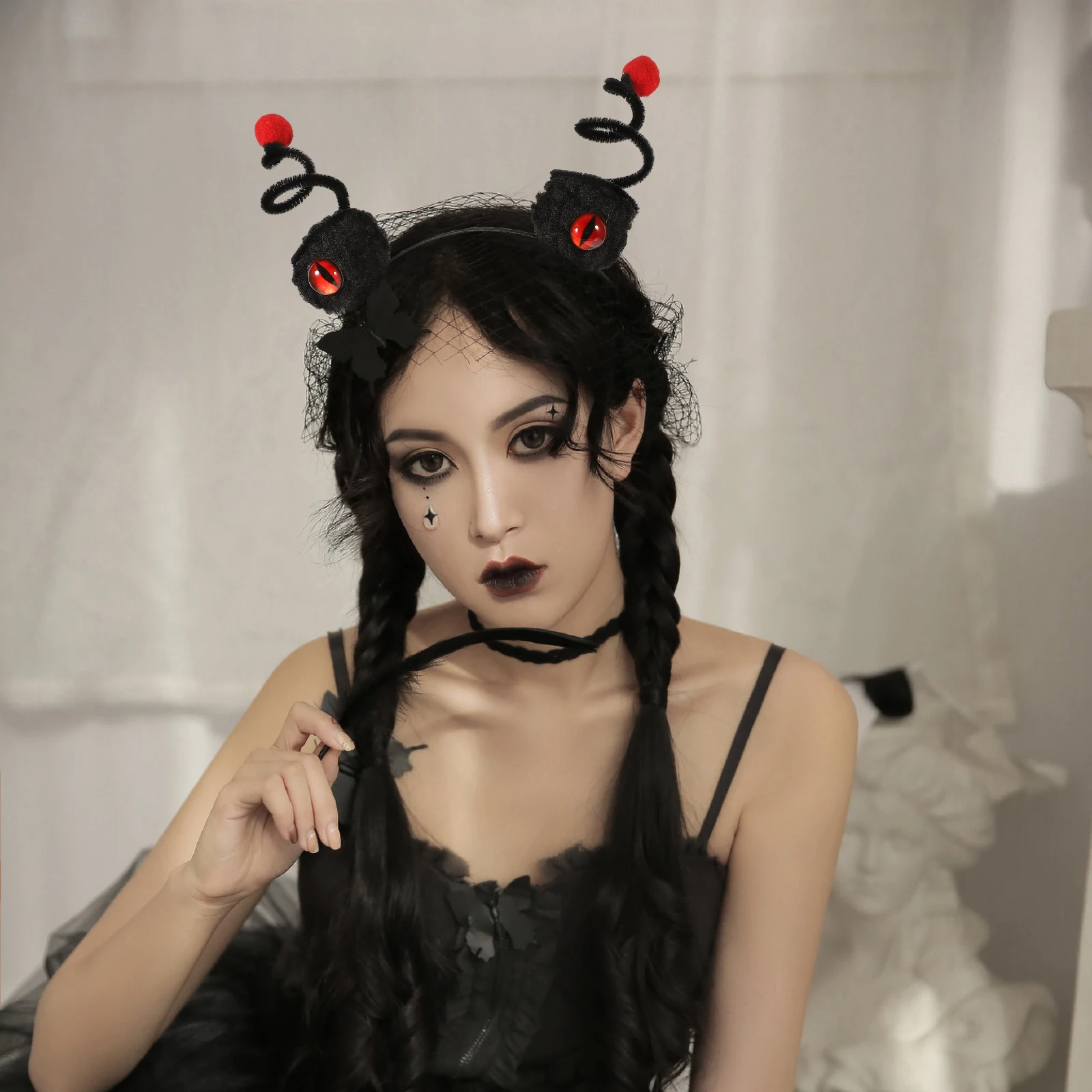 

Monster Hair Accessories Halloween Headb Red Funny Hairb Women Party Dress Up Hair Hoops DIY Headpiece Cosplay Wedding Birthday