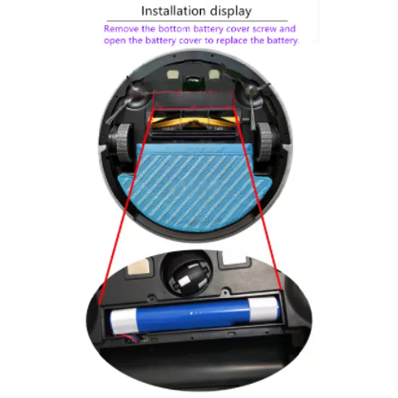 بطارية ليثيوم أيون 14.4 فولت 2600 مللي أمبير في الساعة 18650 لبطارية Viomi V2 Pro V-RVCLM21B وMi Vacuum Mop-P STYJ02YM Robot VacuumReplacement
