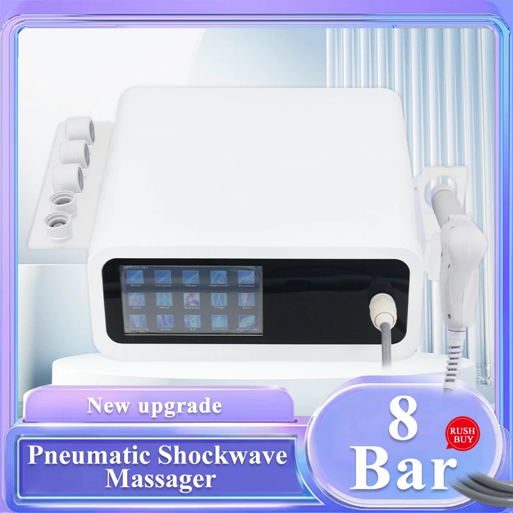 

8Bar Pneumatics Shockwave Professional Shock Wave Device Therapy Physiotherapy For ED Treatment Pain Relief Body Relax Massager