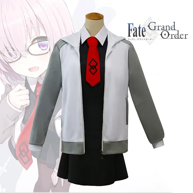 Disfraz de Cosplay de Fate Grand Order Mash Kyrielight, uniforme escolar de servicio diario de Halloween, Sra. Vestido y pelucas de dibujos animados