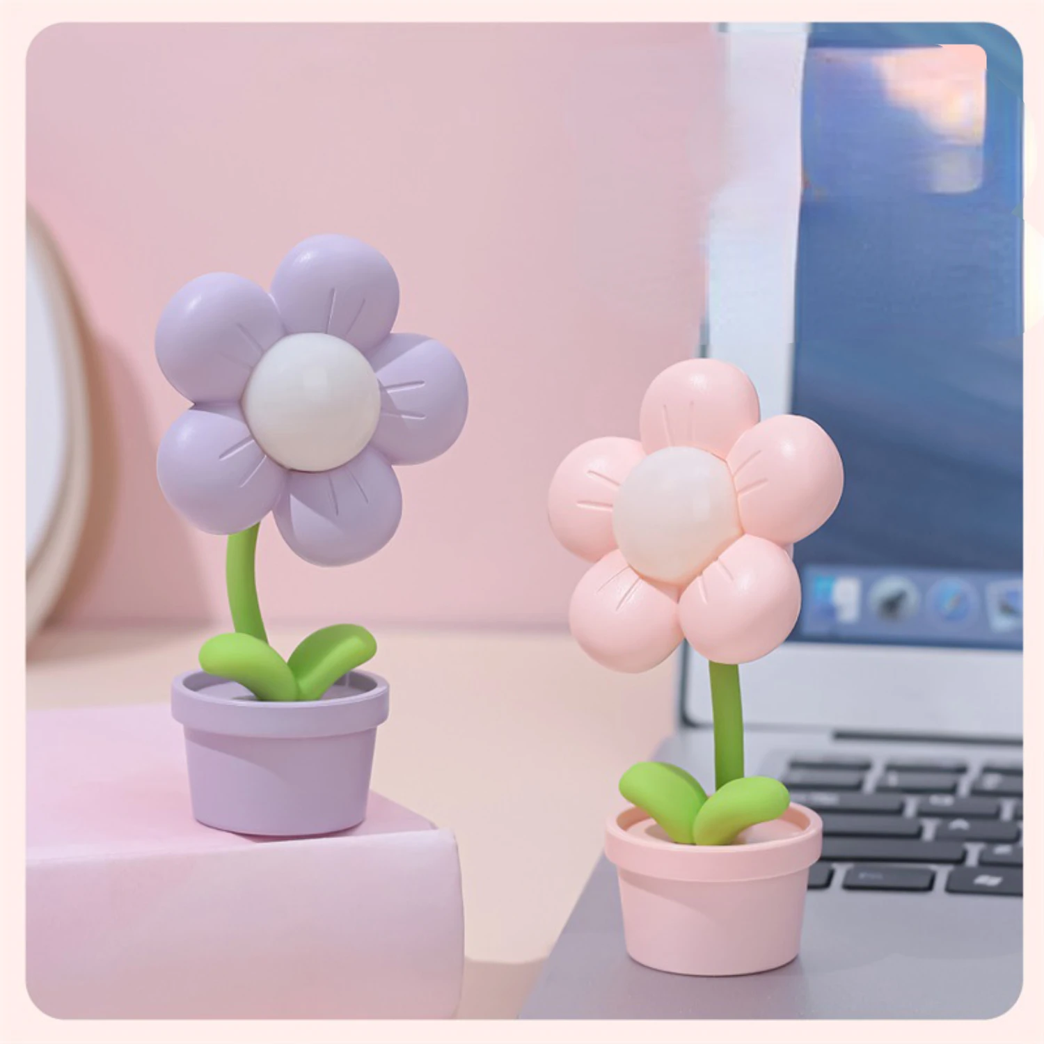 New Mini Lovely Cute LED Flower Night Light - Adorable Small Table Lamp for Kids Toy, Bedside Bedroom, and Holiday Gift Giving -