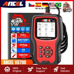 ANCEL VD700 OBD2 Automotive Scanner Full System OBD 2 Car Diagnostic Tool ABS Oil EPB D-P-F TPS Airbag Reset  for VAG VW Audi