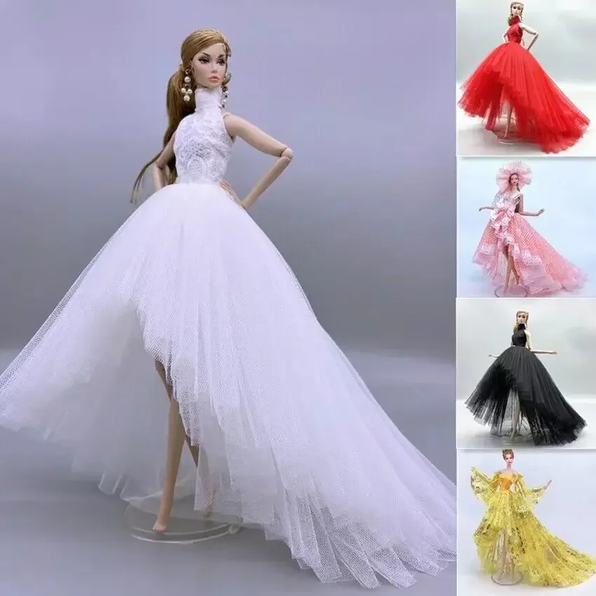 1/6 Doll Clothes Fishtail Style Wedding Dress For Barbie Clothing For Barbie Dolls Accessories Long Tail Evening Gown Toys 11.5