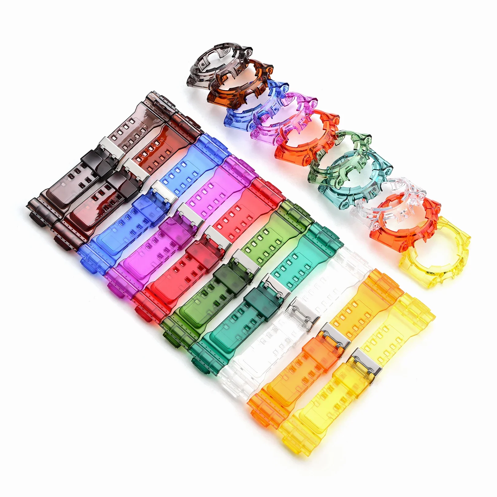 TPU Resin Watch Strap Case for Casio G-SHOCK GA-100/110/120/140 GD-100/110/120 GAX-100 GLS-100 Men Sport Bezel Band Bracelet image 2