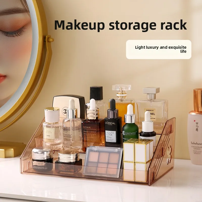

Cosmetics Storage Box Transparent Acrylic Storage Rack Dressing Table Step Skin Care Products Eye Shadow Plate Perfume Display