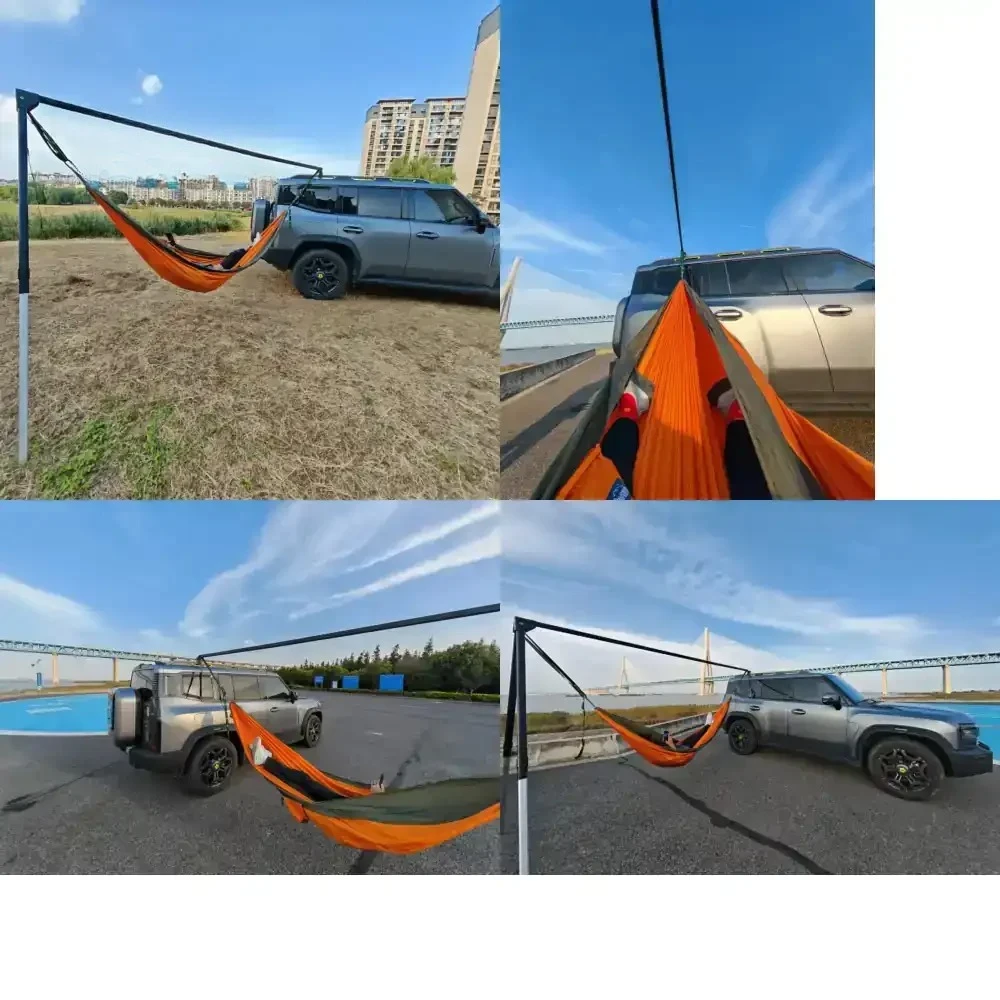 Camping Hammock Stand for Outdoor Camping Hiking SUV RV Travel Adjustable Aluminum Alloy Bracket 1 2 Person 200kg Capacity