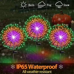 Solar Firework Lights Outdoor Waterproof Garden Lights With Lighting Modes Fairy Light For Christmas Wedding Courtyard Decor