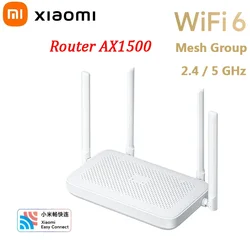 Xiaomi-ルーターax1500,wifi 6 2.4/5ghz,メッシュシステム,デュアルバンド,ギガビット,miホームアプリで動作,ネットワークケーブル,エクステンダーポート