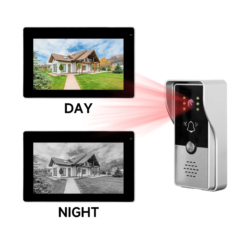 Home Video Intercom 720P Security System IR Night Vision Apartment Villa 7 Inch Video Door Phone with Motion Detect Recording