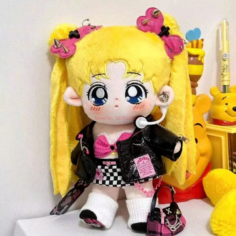 20cm Sailor Moon Tsukino Usagi Anime rysunek pluszowa lalka szkielet rysunek Kawaii Plushien ozdoba lalka prezenty zabawki