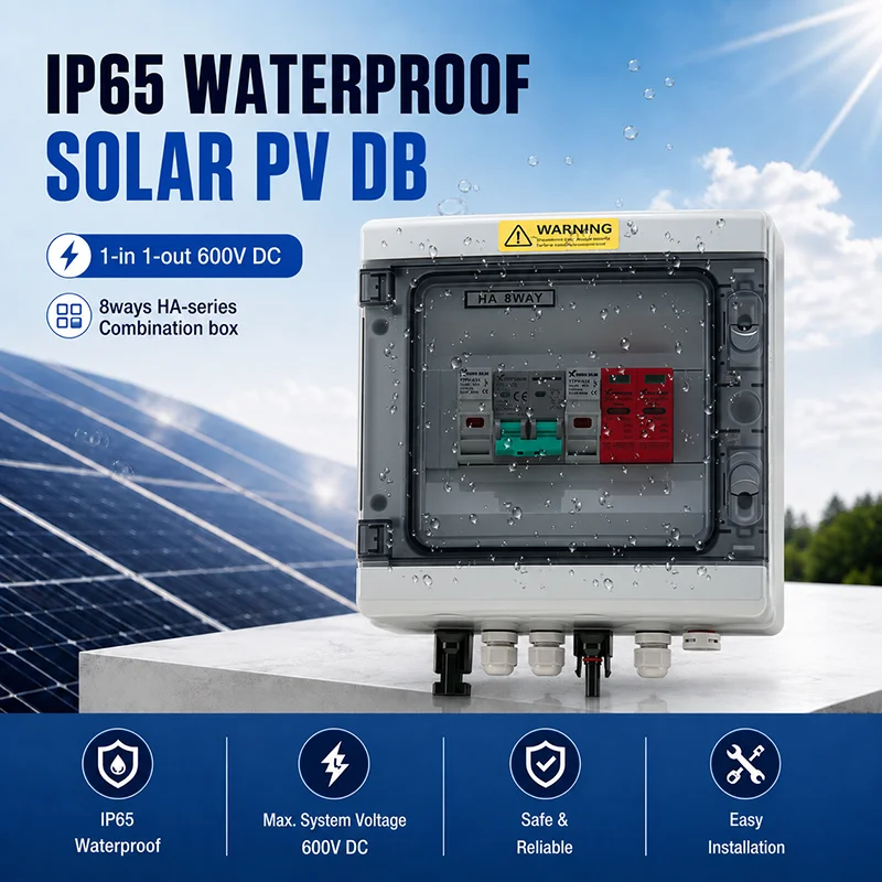 XIONGI Solar Photovoltaic PV Combiner Box With Lightning Protection 1 Input 1 Output DC 600V Fuse MCB SPD Waterproof Box IP65