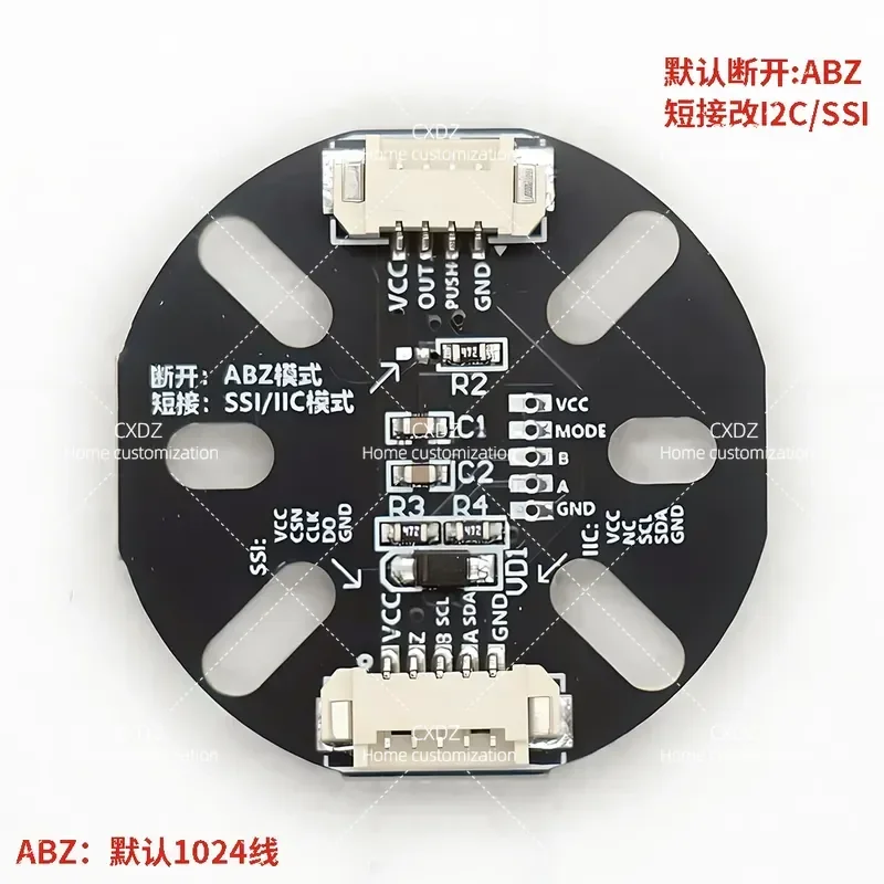 MT6701 Magnetic Encoder Module 14-bit High Precision ABZ SSI Isometric Angular Speed FOC Strip Line and Magnet