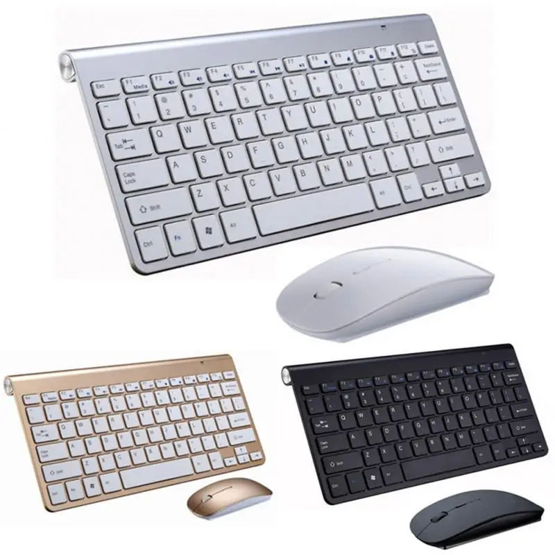 Russian version 2.4g wireless keyboard and mouse, ergonomics, portable full size, USB interface, high-end fashion silvery white