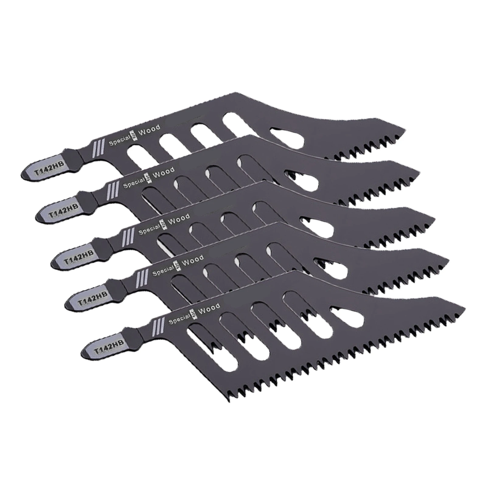 5 Pcs Flush Cutting Jigsaw Blade High Carbon Steel Irregular Curve Saw Blades with Handle for Softwood Fiberboard Plywood