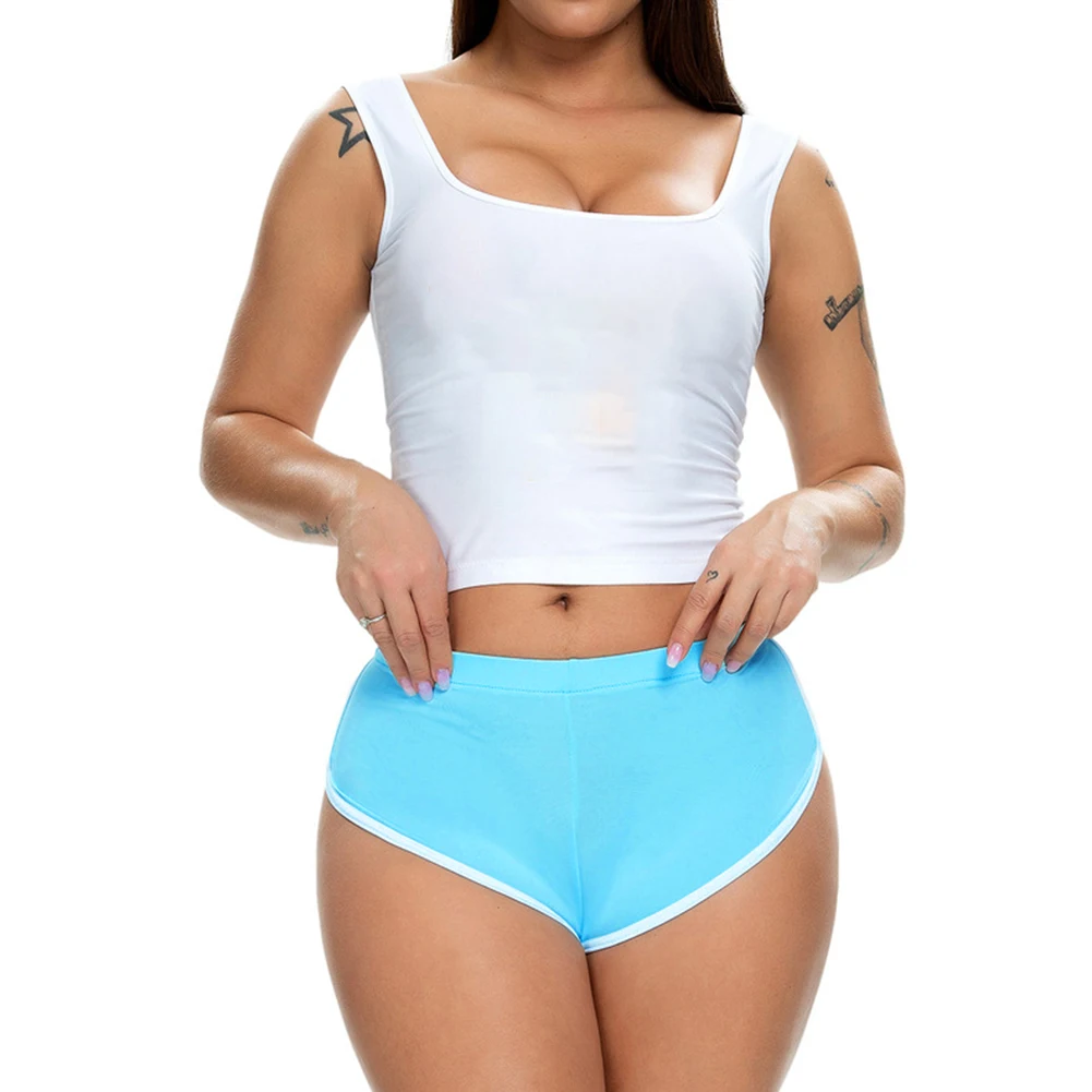 

Шорты-танга для женщин, эластичные, летние, для пляжа, повседневные, для йоги, шорты-транки, для бега, для отдыха