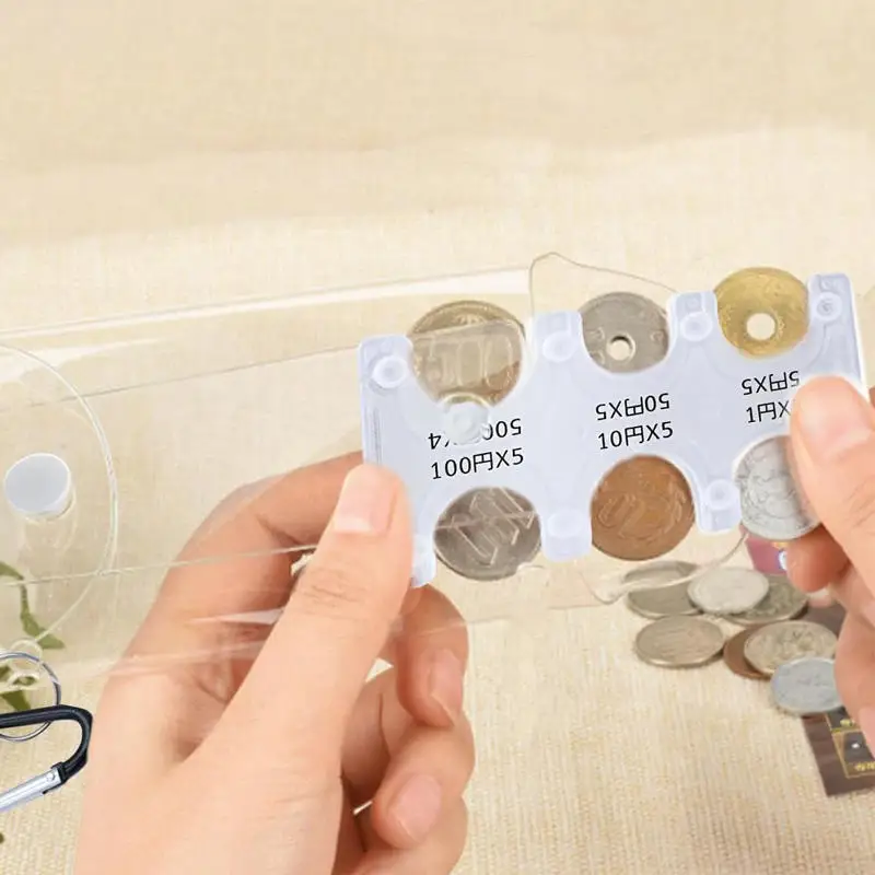 Colourful Portable Coin Clip Organizer Small Wallet Loss Prevention Clip Currency Sorting Travel Transparent Card Case