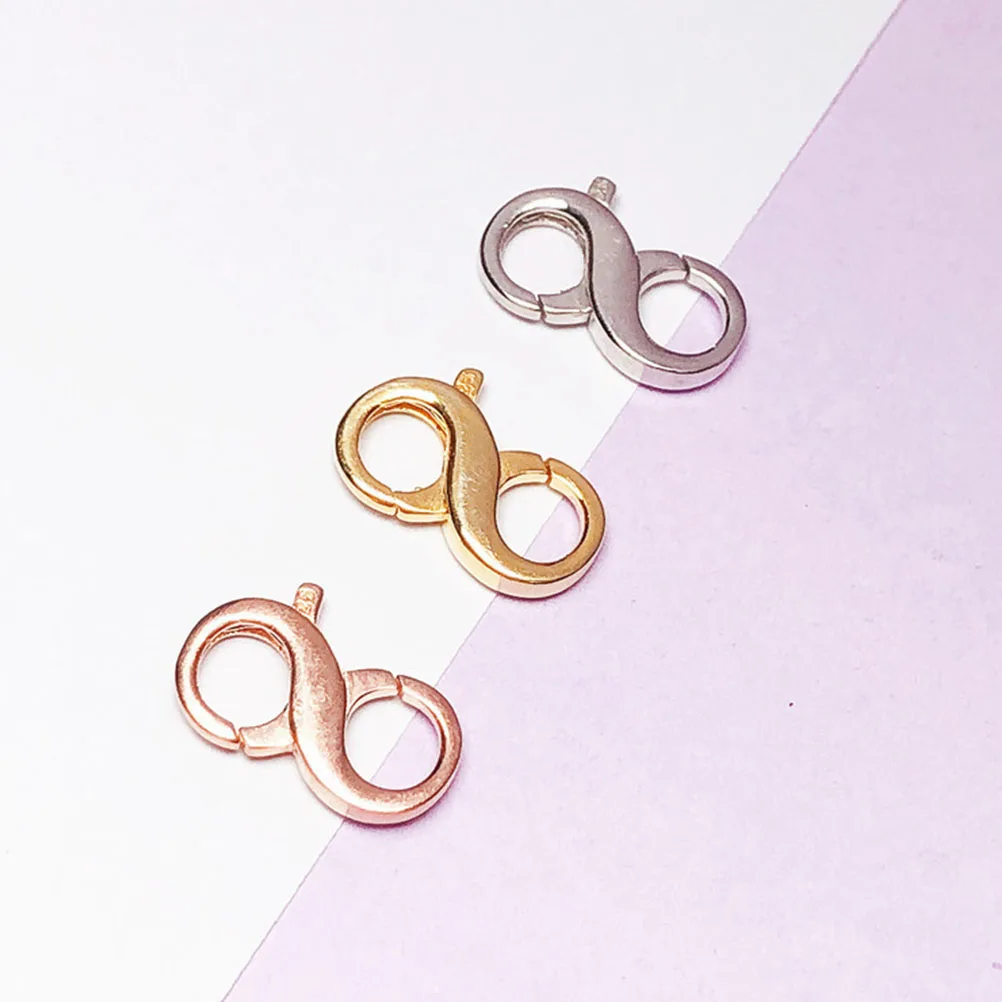 

Double Opening Clasp Jewelry Connector Charm Shortener Necklace Making Clasps Rose Gold Extender