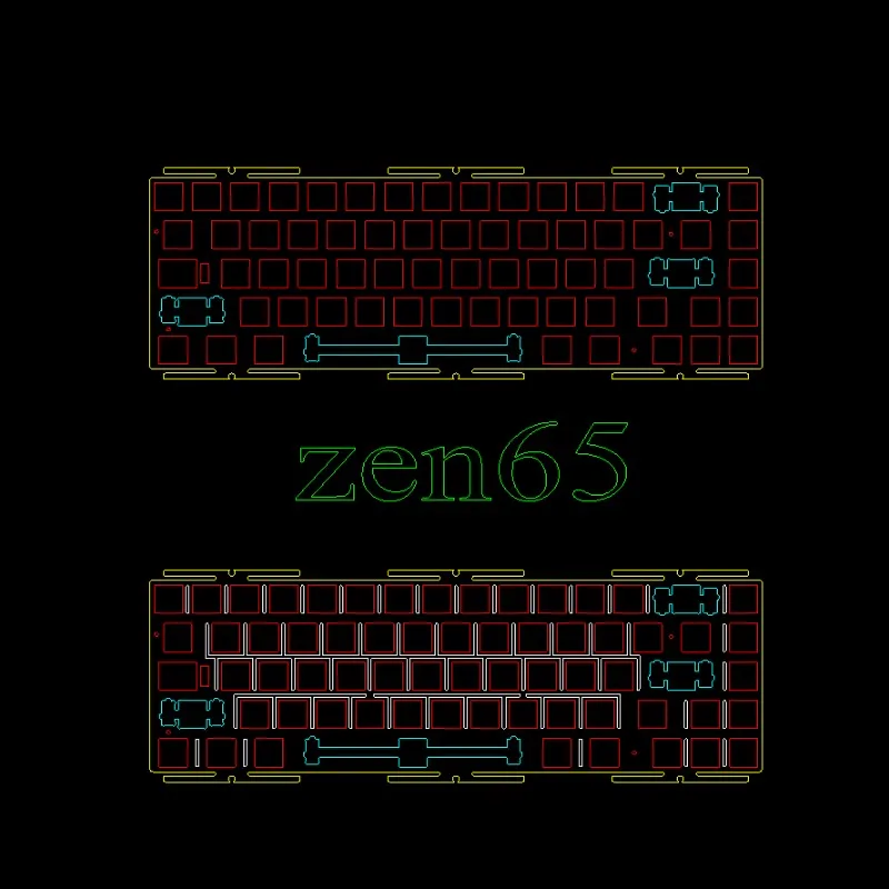 

WOB Zen65 Mechanical Keyboard Positioning Plate Customized Accessories FR4 POM PC PP Carbon Fiber Gaming Keyboard Accessories
