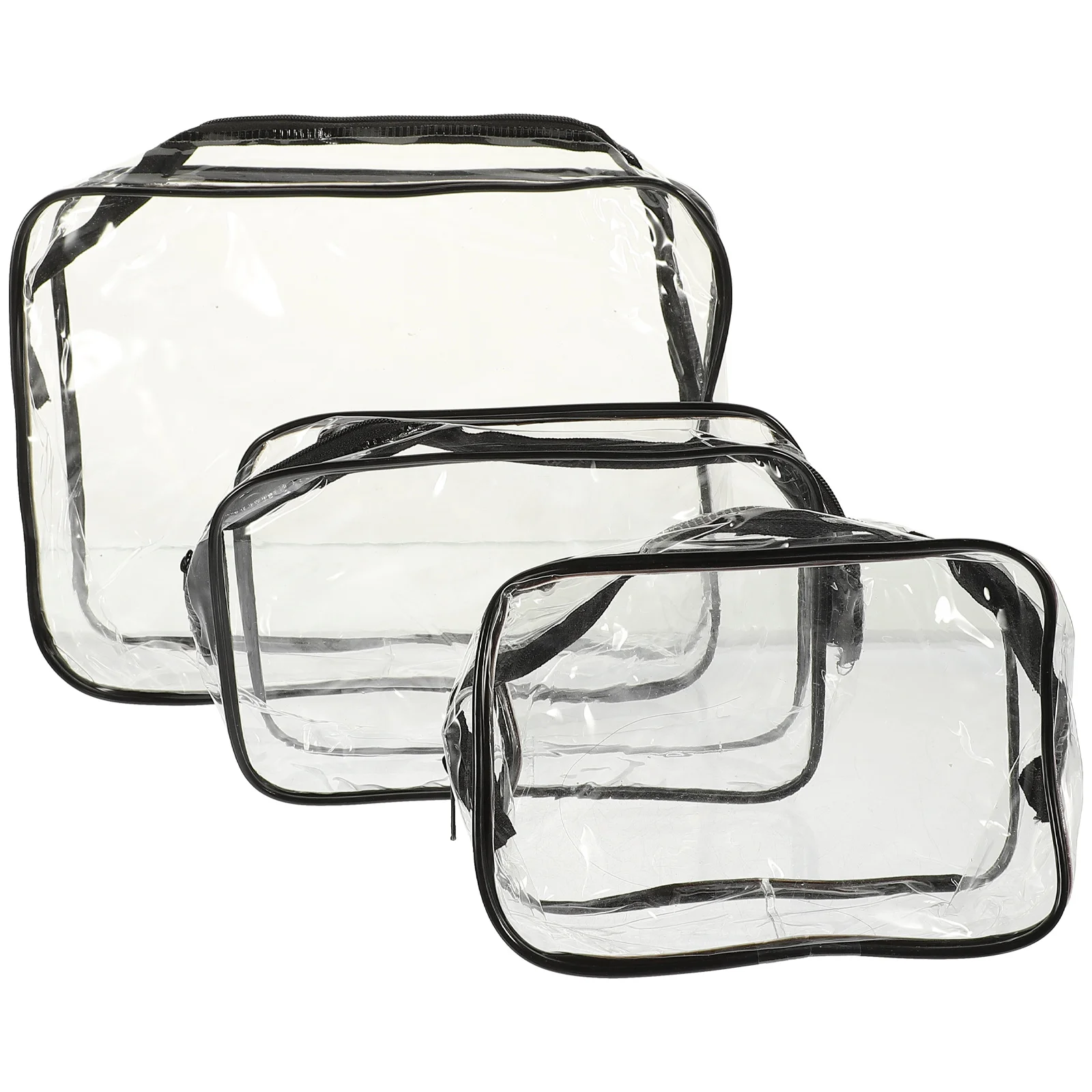 3 Pcs Pvc Storage Bag for Makeup Case Cosmetics and Condition Woman Organizer Clear Pouch Travel Zip Bags Fresh Women