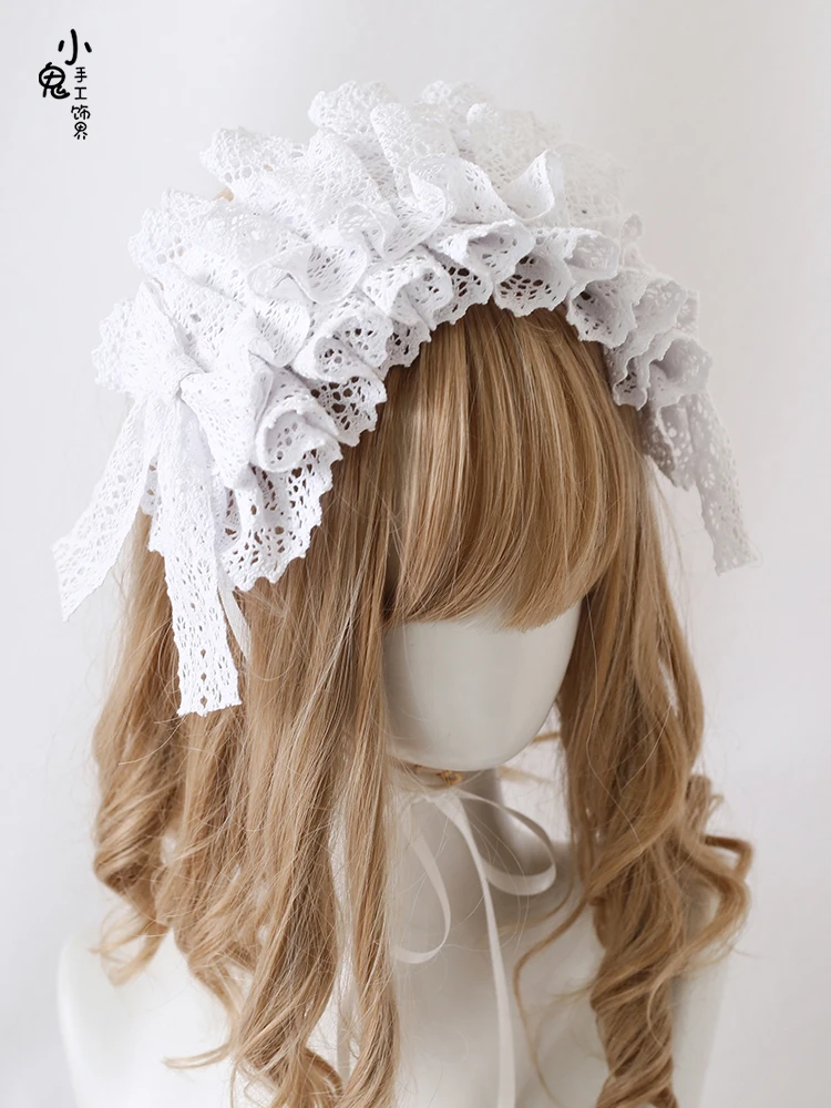 Lolita Elegant Doll Hair Band, Cor Geral, Dark Lo Niang, Sweet Hair Acessórios, Lace Headdress, Algodão