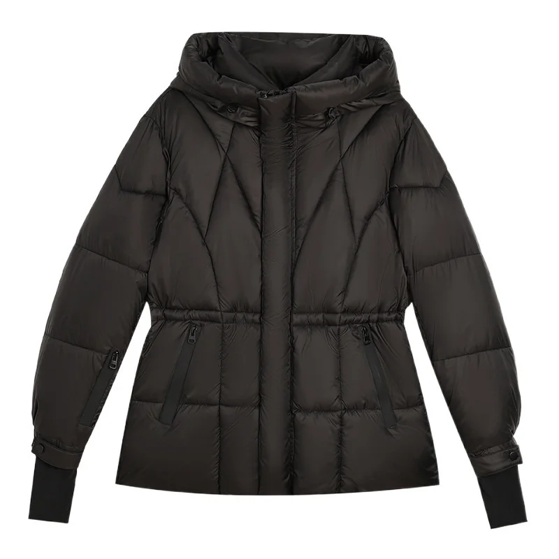 

Mid-length Winter Cotton Jacket Women Europe America Warm Comfortable Outdoor Casual Hooded Coat Stand Up Collar Skiing Suit