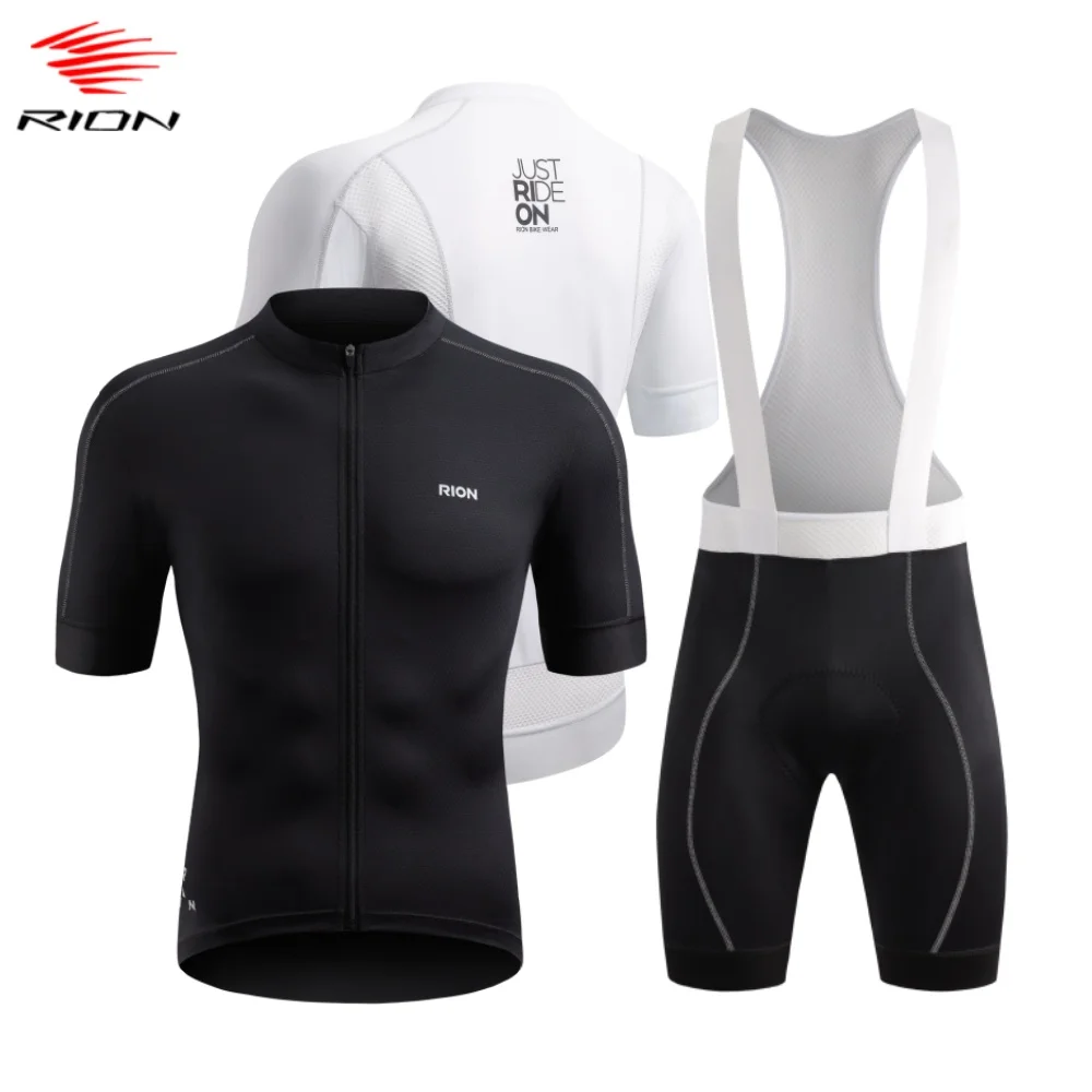 

RION Men's Cycling Jersey & Bib Shorts Set 8H DOLOMITI Padded Breathable Reflective MTB Road Bike Clothing Summer Night Riding