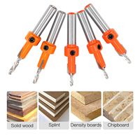 Premium-5Pcs Wood Hole Drill Bit,8MM Shank Countersink Drill Bit Router Bit,Wood Working Counter Sink Drill Bit Set Screw Cutter